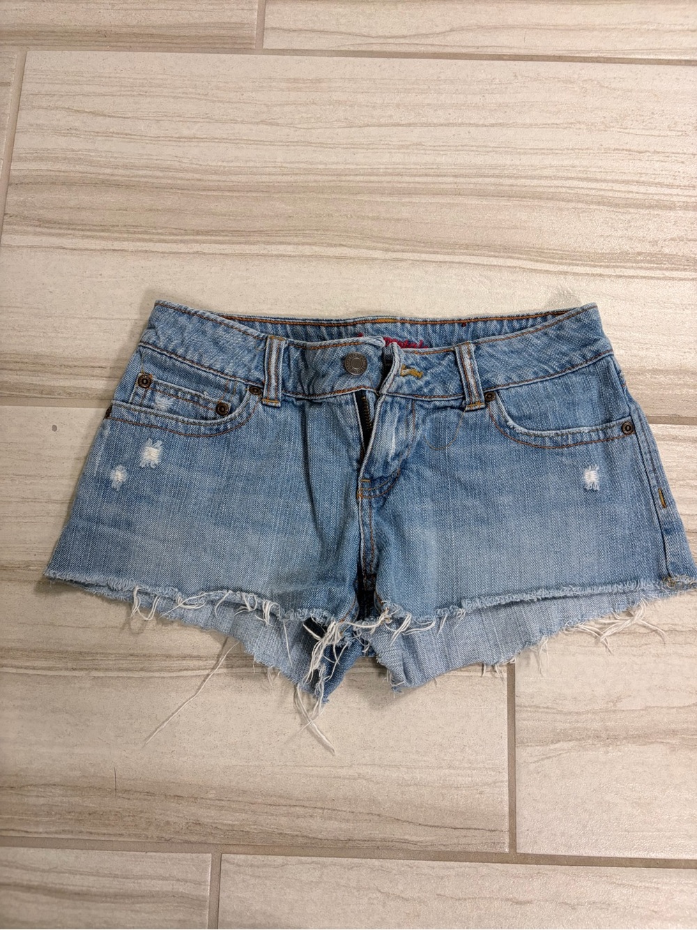 Aeropostale Light Blue Distressed Denim Cutoff Shorts
